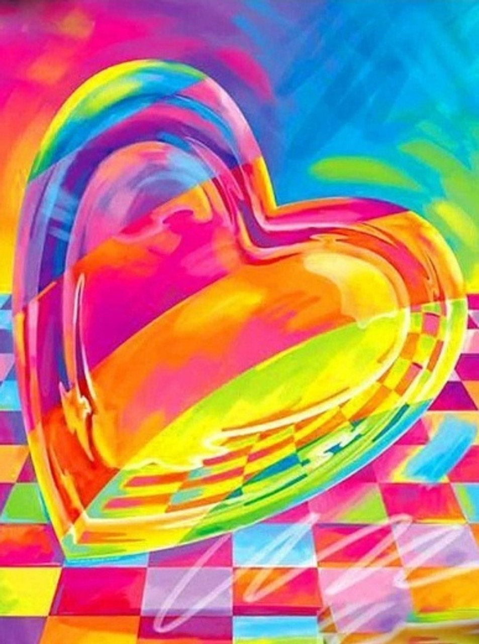 5D Diamond Painting Rainbow Heart Mandala Kit