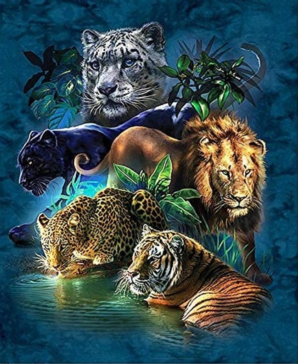 5D Diamond Painting Big Cats Kit - Bonanza Marketplace