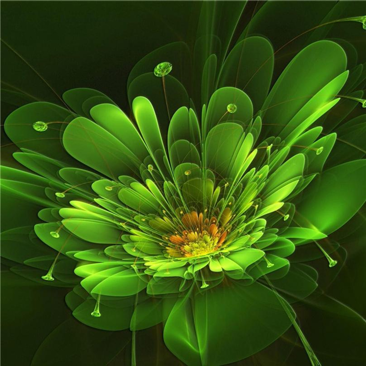 5D Diamond Painting Green Horse Flower Mane Kit
