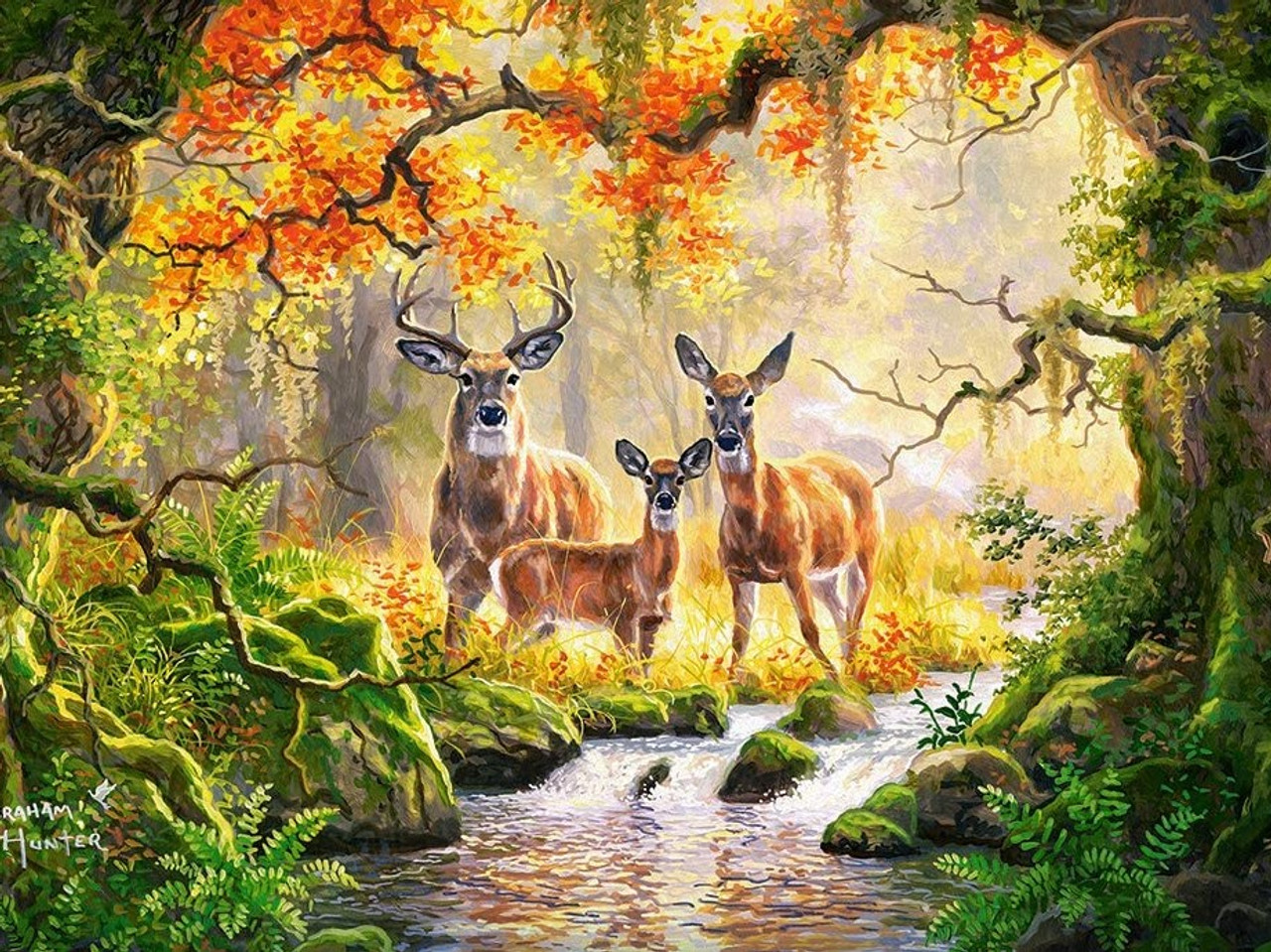 5D Diamond Painting Deer at the Stream Kit - Bonanza Marketplace