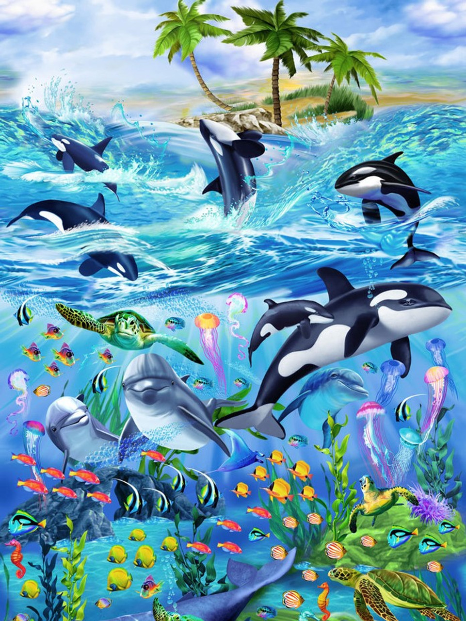 Ocean Life Diamond Painting Kit with Free Shipping – 5D Diamond