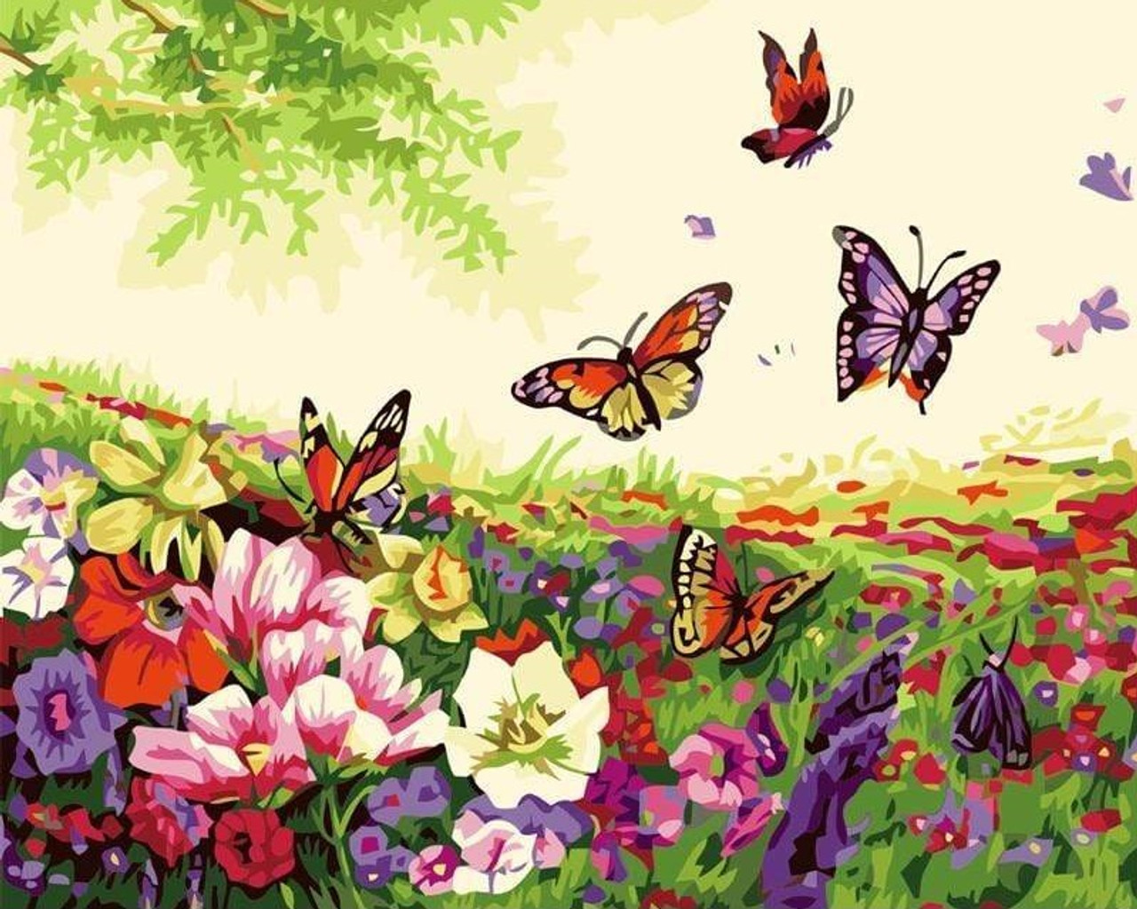 Flower Butterfly Flower 5D Diamond Painting -  – Five Diamond  Painting