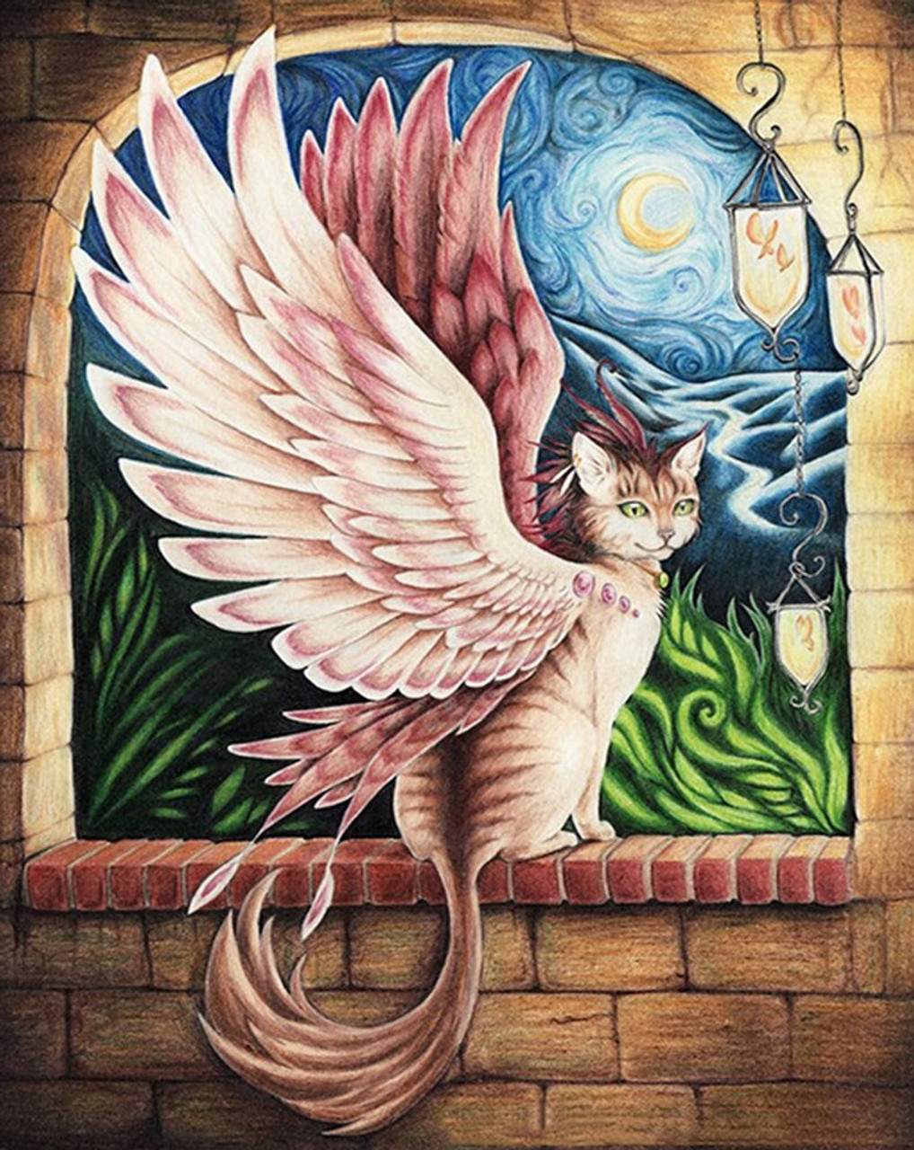 cat with angel wings art