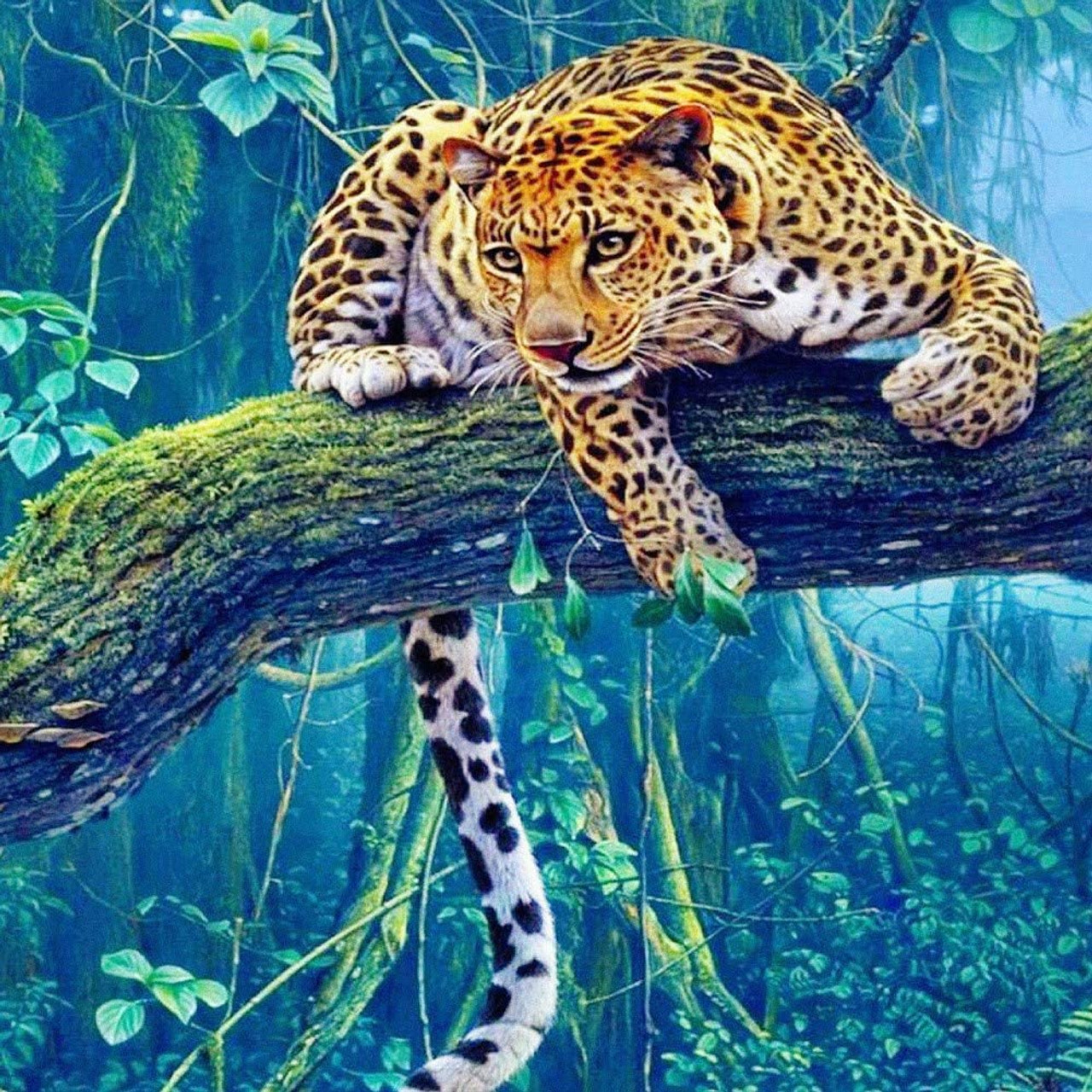 5D Diamond Painting Leopard & Animals of the Jungle Kit