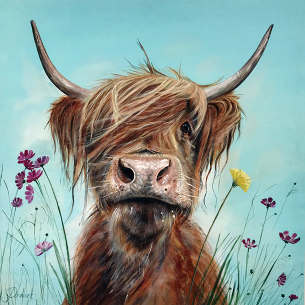 Baby Highland Cow - Animals 5D Diamond Painting - DiamondByNumbers