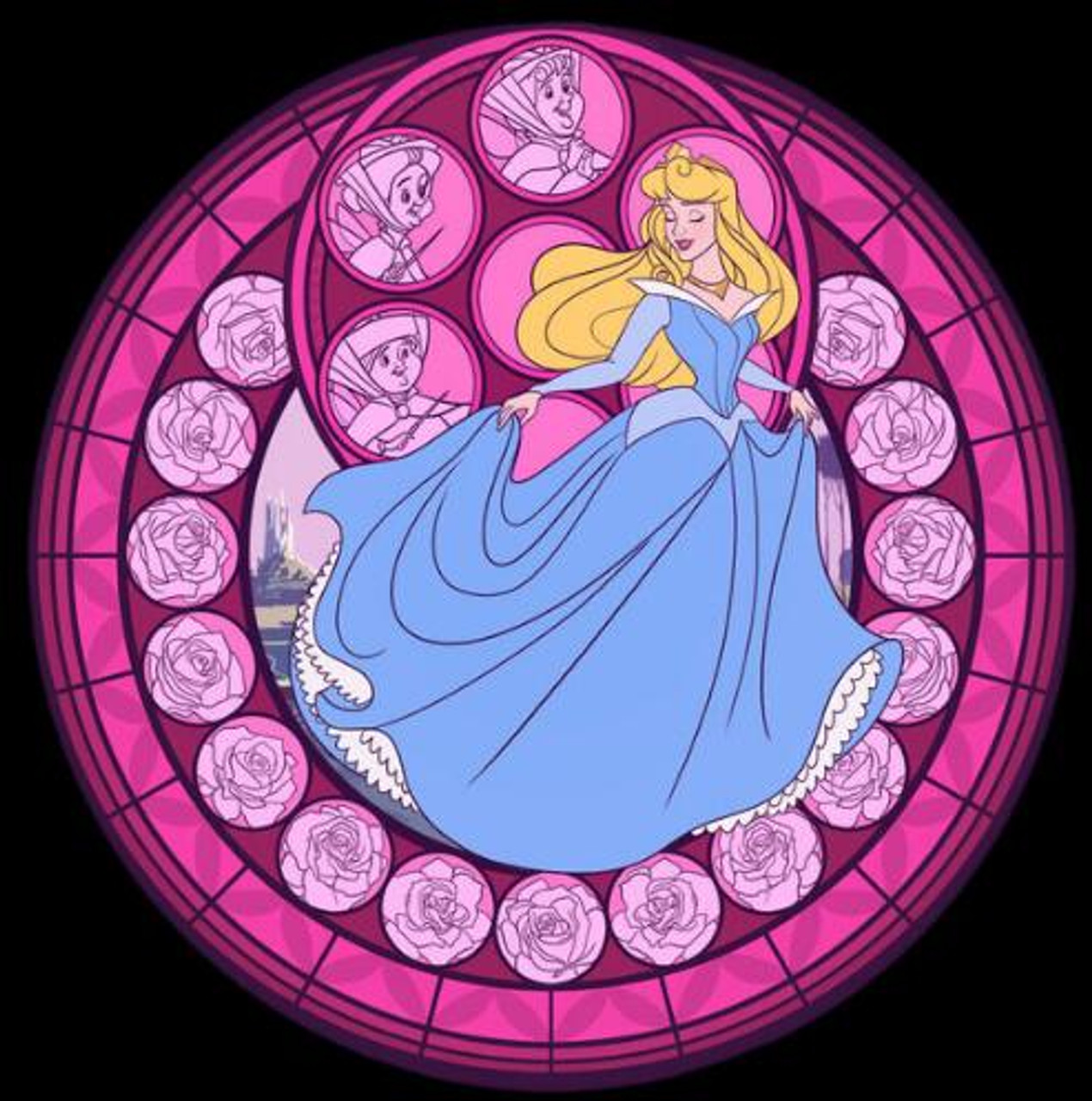 sleeping beauty stained glass window