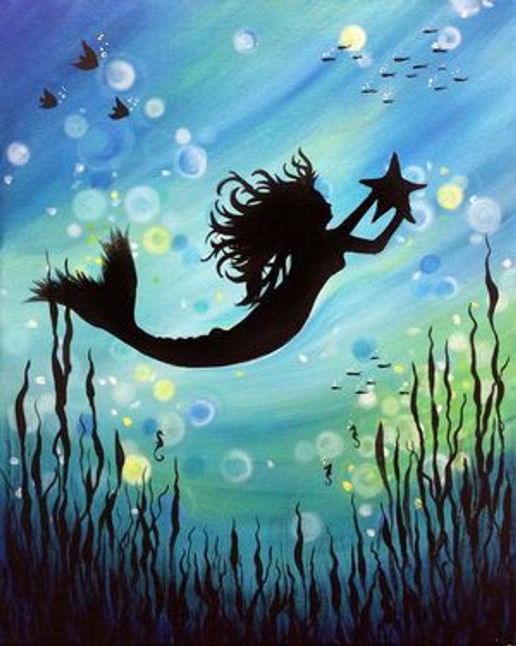 5D Diamond Painting Mermaid and a Starfish Silhouette Kit