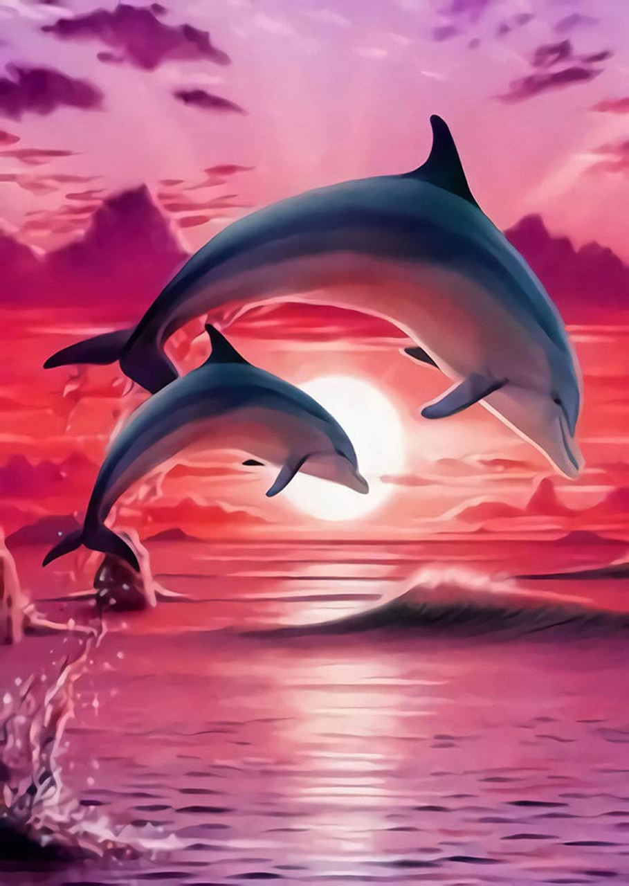 Three Dolphins Jumping Out Of The Water Sunset Silhouette 3d Graphics  High-Res Stock Photo - Getty Images