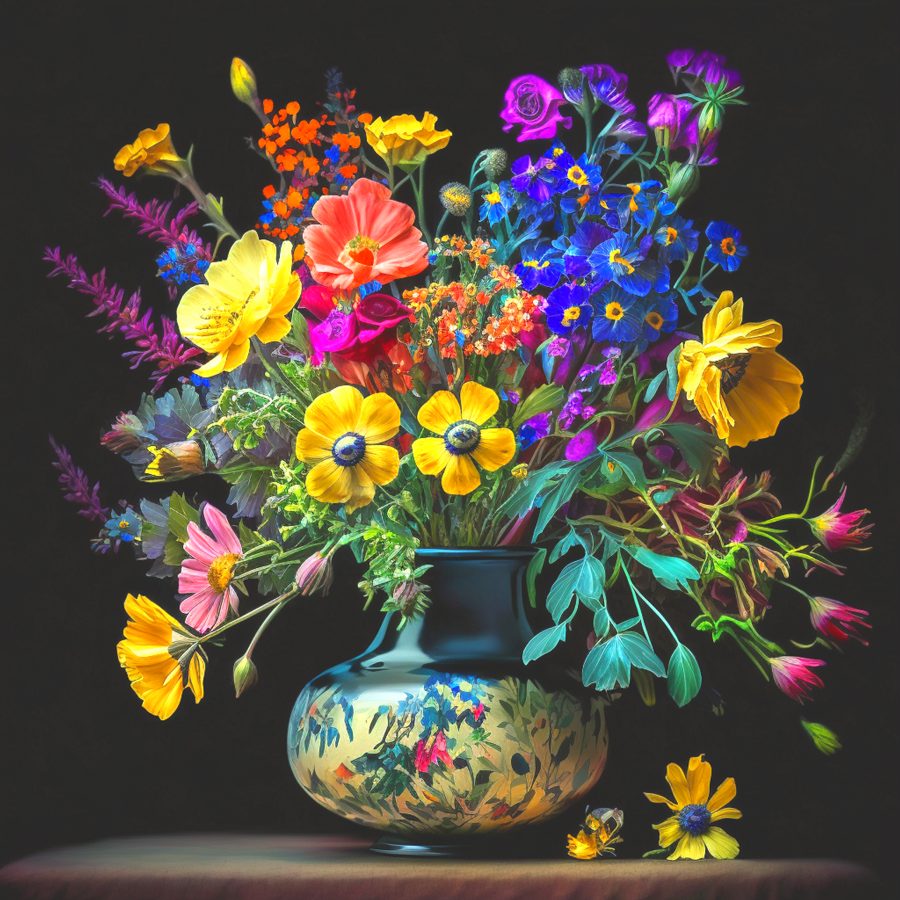 5D Diamond Painting Lavender Flower Vase Bouquet Kit - Bonanza