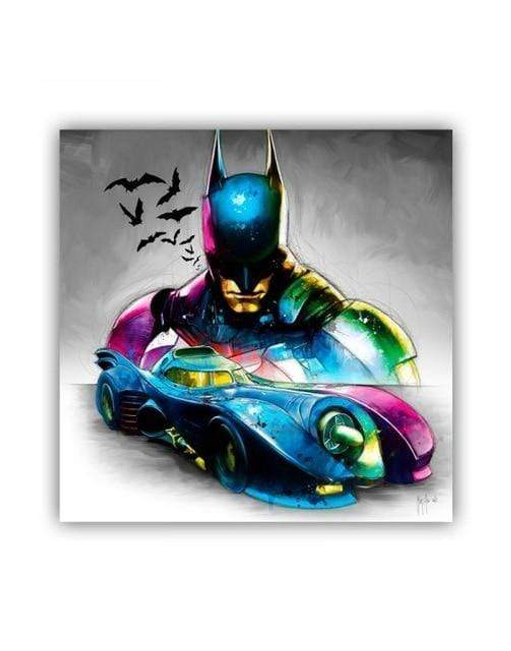 5D Diamond Painting Abstract Colored Batman Kit - Bonanza Marketplace