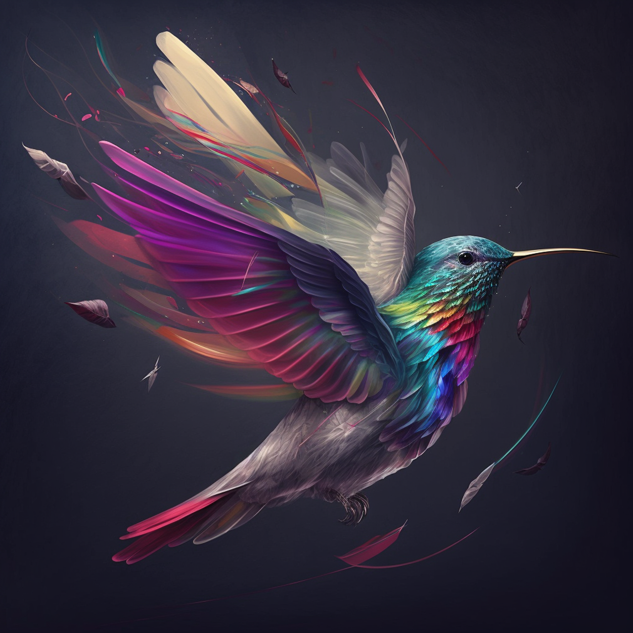 5D Diamond Painting Gray Background Flying Hummingbird Kit - Bonanza  Marketplace