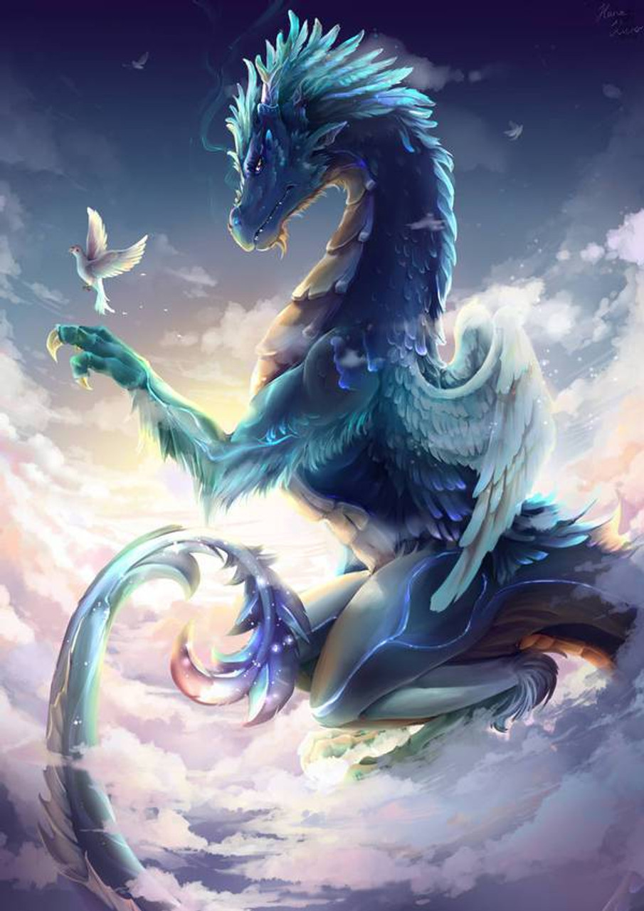 5D Diamond Painting Dragon & Dove Kit - Bonanza Marketplace