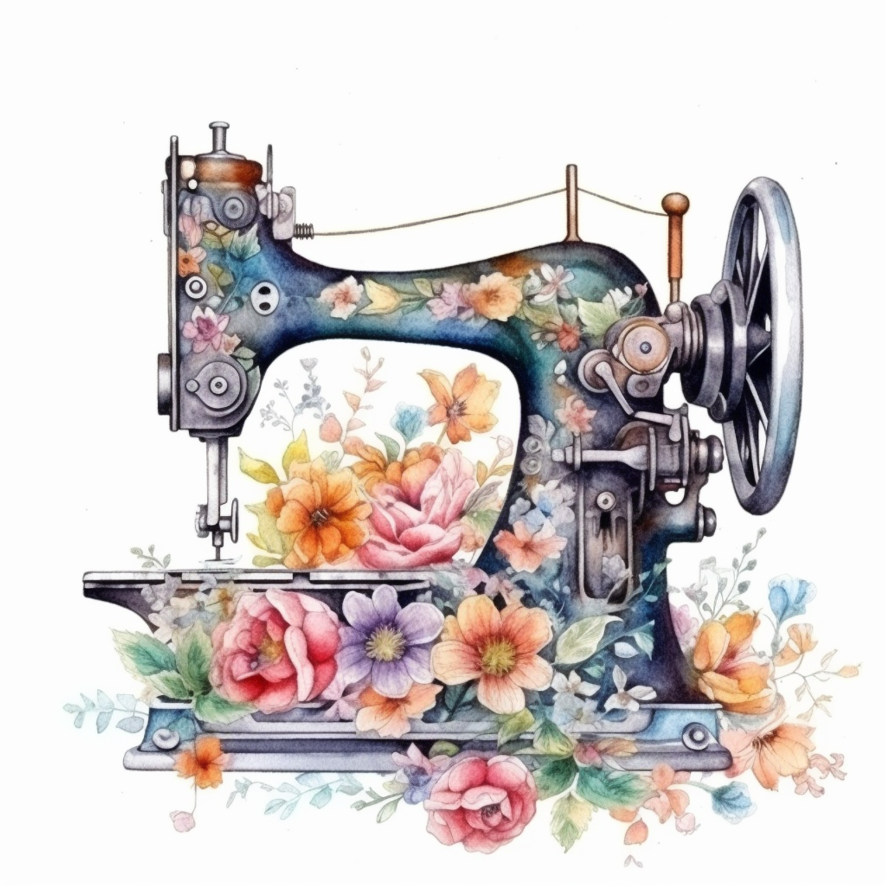 5D Diamond Painting Flower Sewing Machine Kit - Bonanza Marketplace