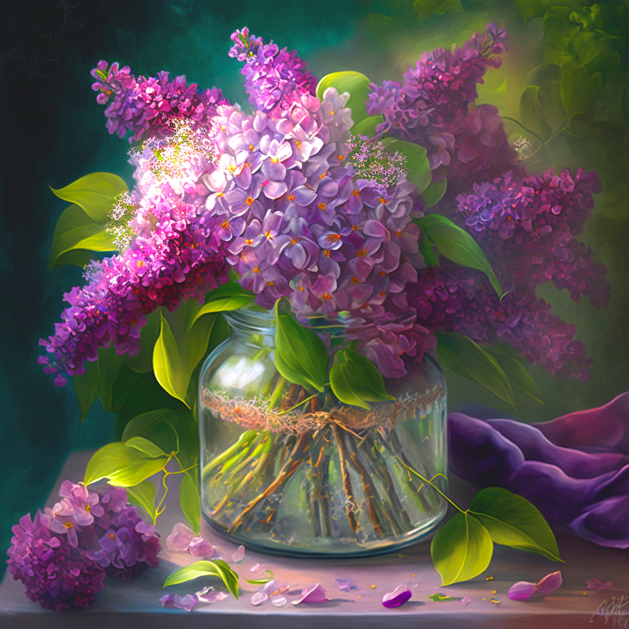 5D Diamond Painting Lavender Flower Vase Bouquet Kit - Bonanza