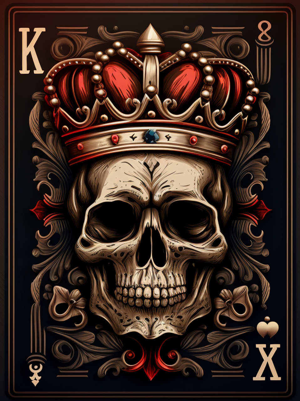 5D Diamond Painting Skull King Card Kit