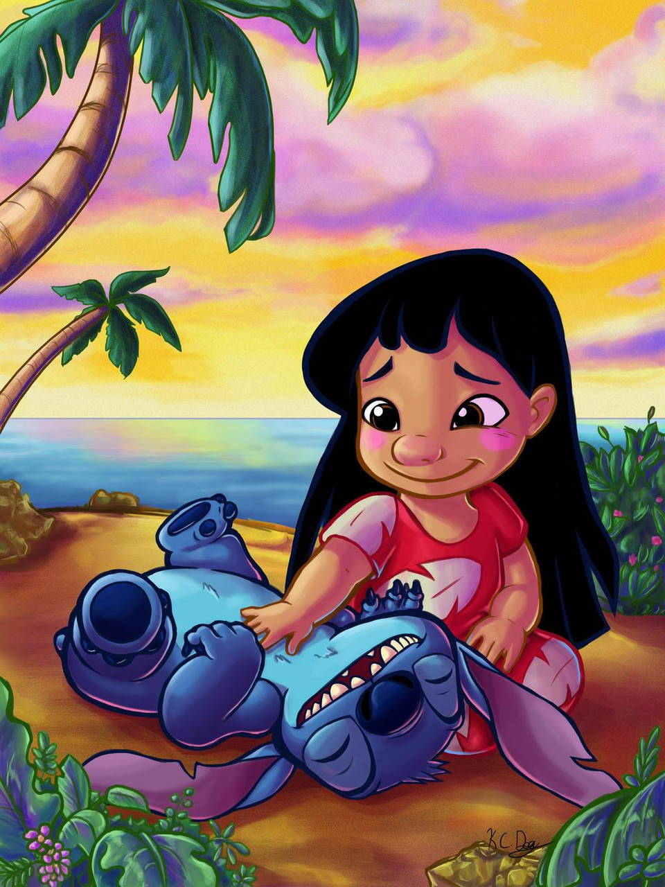 Diamond Painting Stitch and His Wifey, Full Image - Painting
