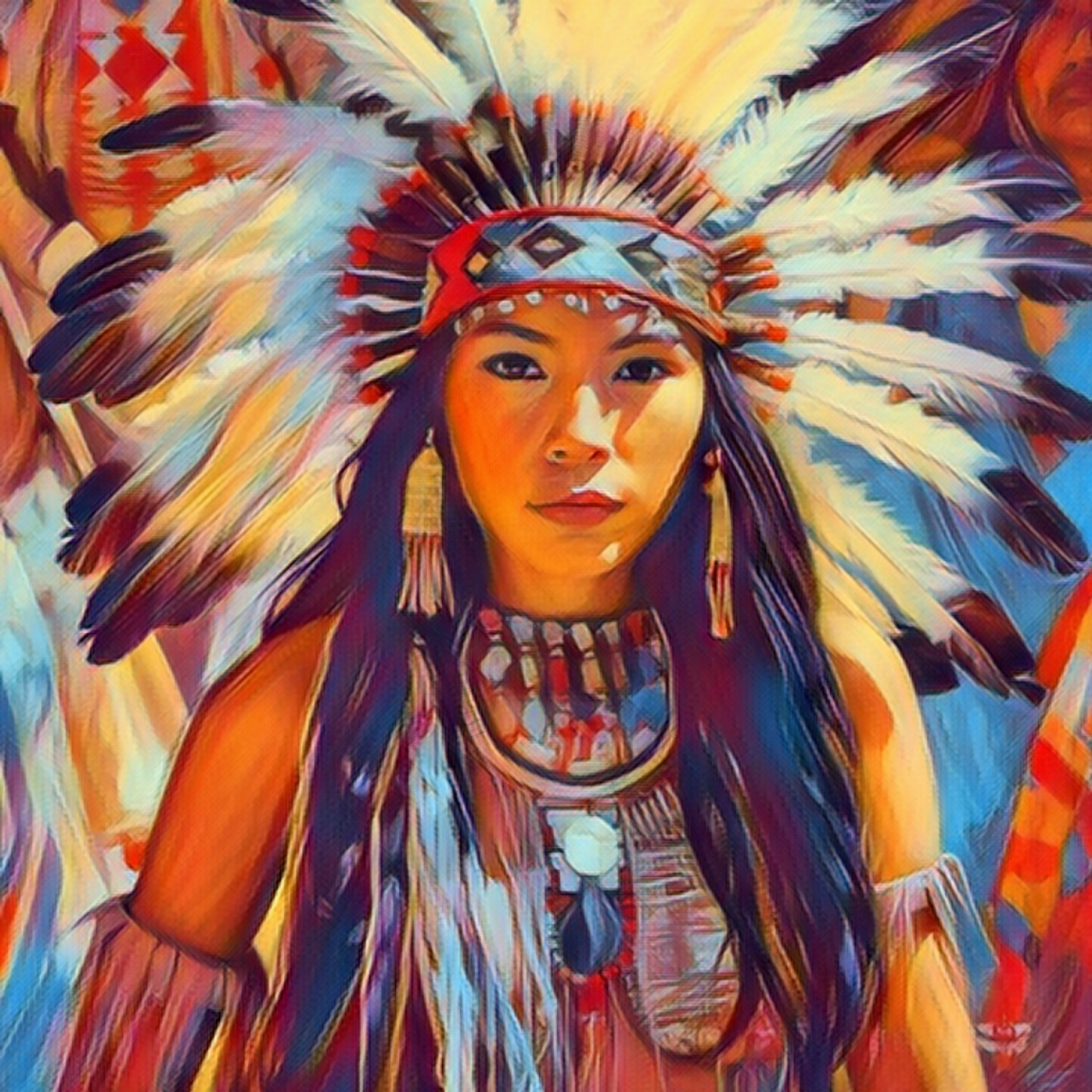 DIY 5D Diamond Painting by Number Kits, Native American Style, Paint with  Diamonds Arts for Adults Full Drill Canvas Picture for Home Wall Decor