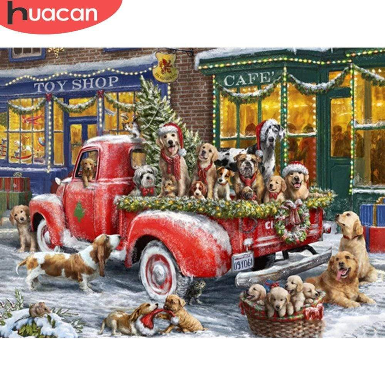 HUACAN Pictures By Number Christmas Tree Kits Home Decor Painting