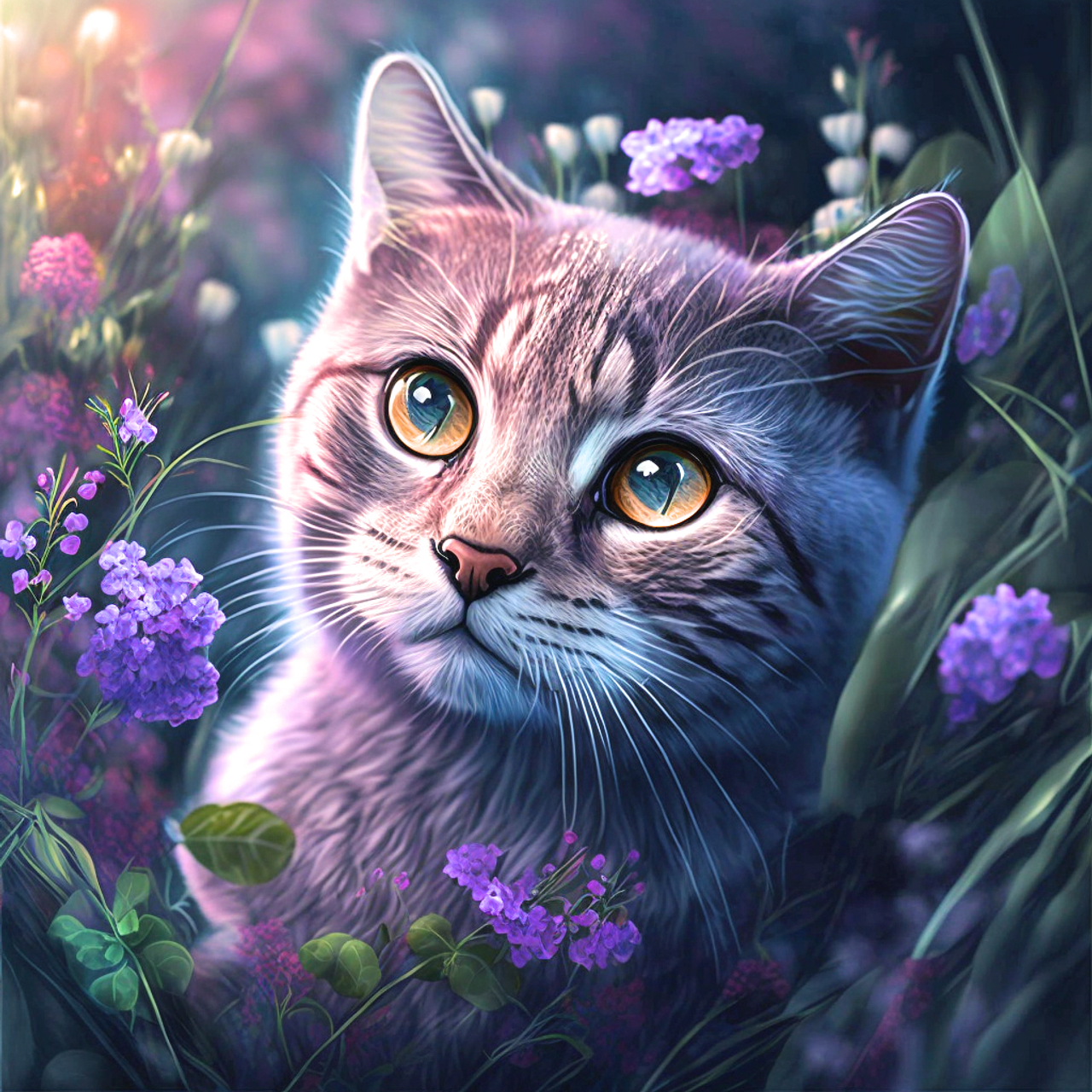 Fluffy Cat Wonder Diamond Painting Kit – Heartful Diamonds