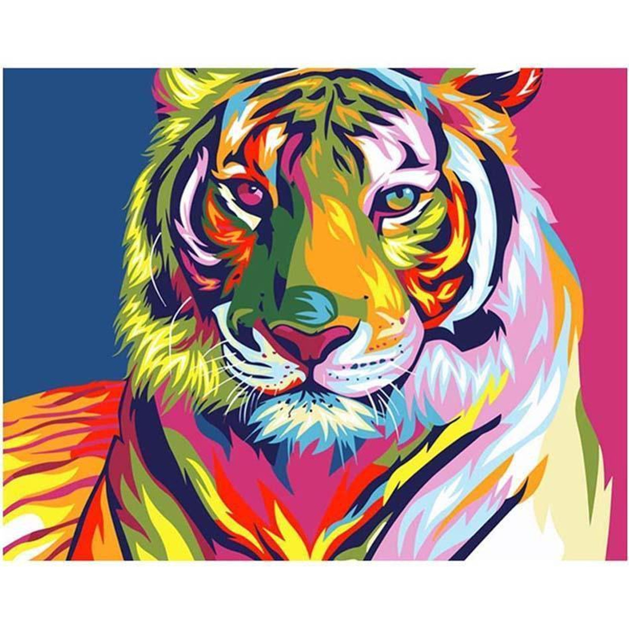 5D Diamond Painting Abstract Rainbow Leopard Face Kit - Bonanza