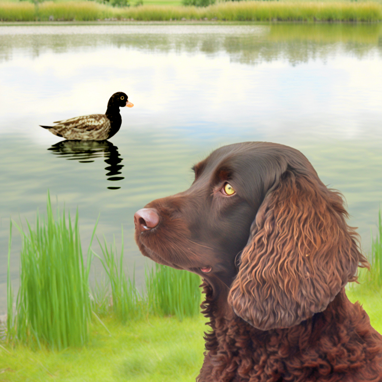 5D Diamond Painting Dog and Ducks Kit - Bonanza Marketplace