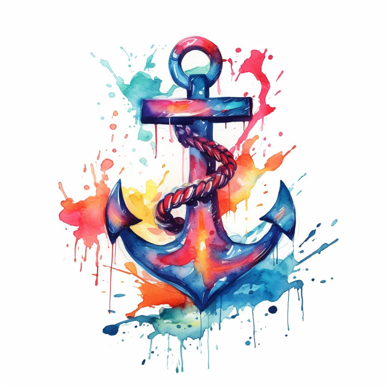 5D Diamond Painting Watercolor Anchor Kit - Bonanza Marketplace