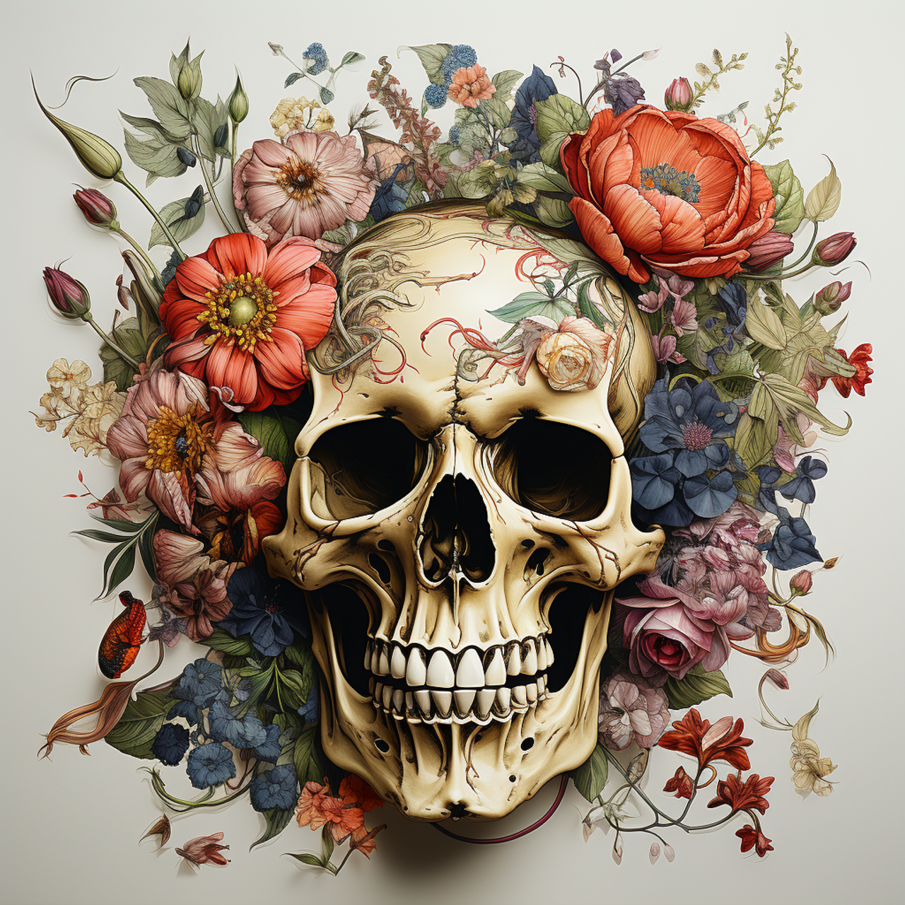 Skull Sunflower - Diamond Paintings 