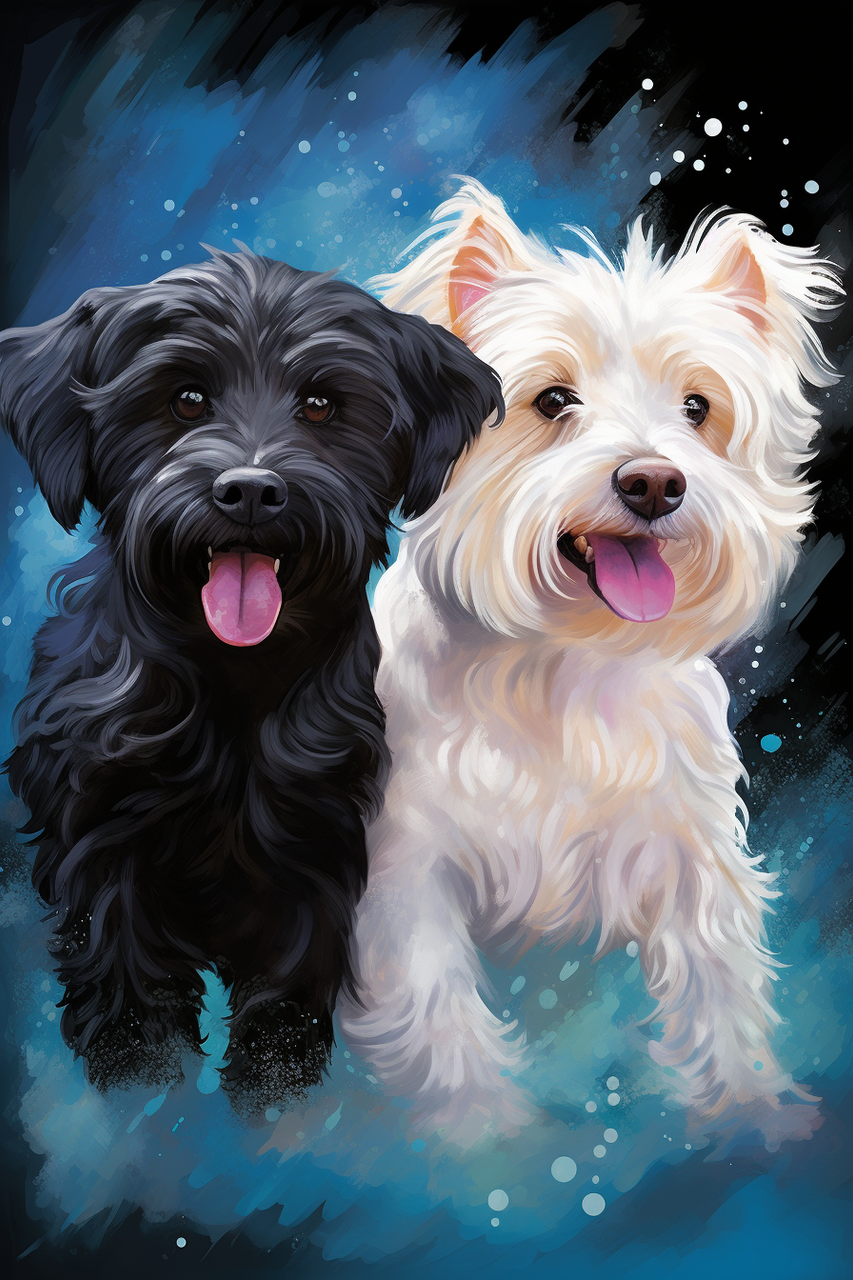 Diamond Painting DIY Dog Pet Portrait Black And White Style Design House  Display