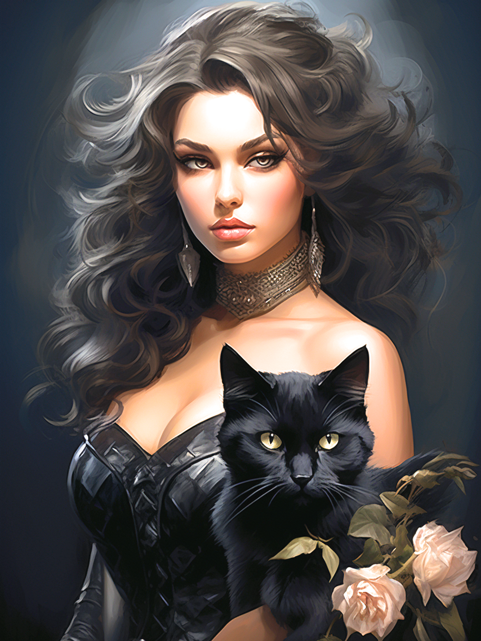 Want to buy Diamond Painting Canvas Black Cat - 30 x 40 cm