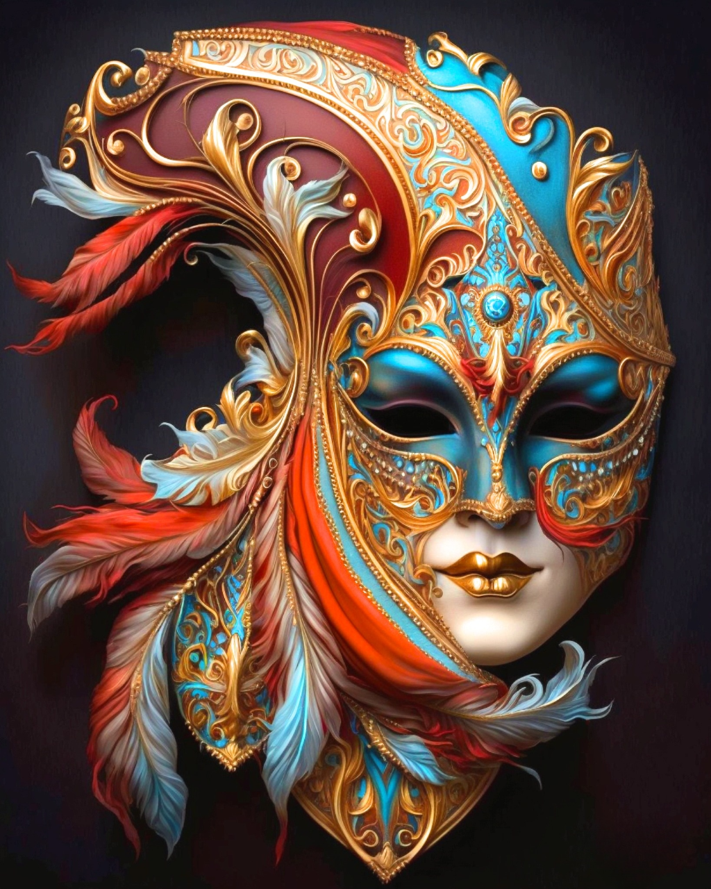 Mask Completed 5D Diamond Painting 