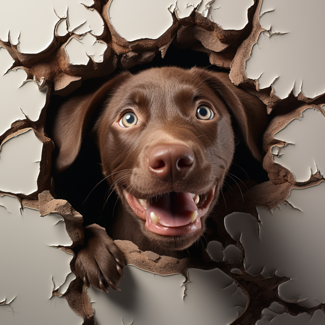 5D Diamond Painting Dog in the Wall Kit