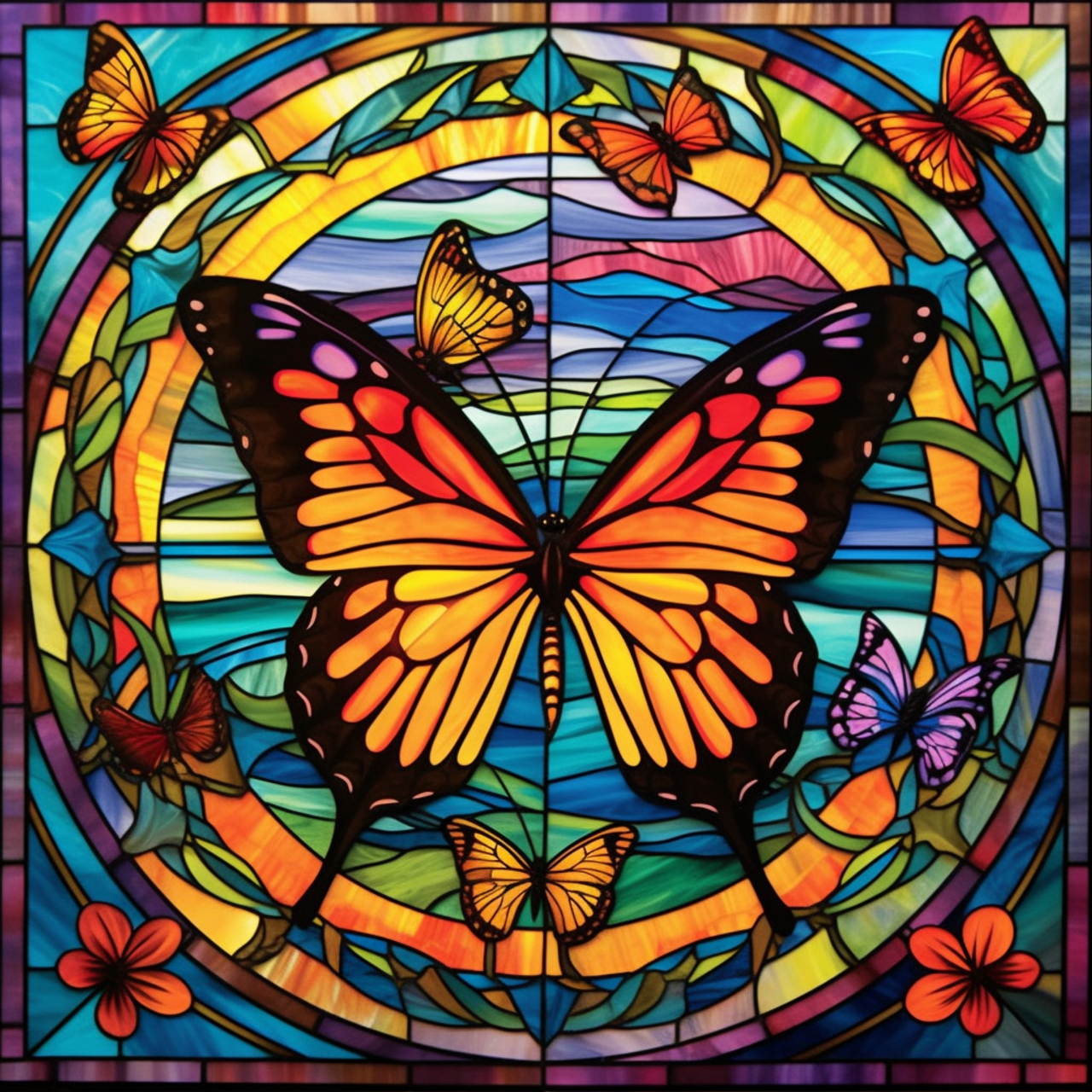 STAINED GLASS BUTTERFLY Diamond Painting Kit