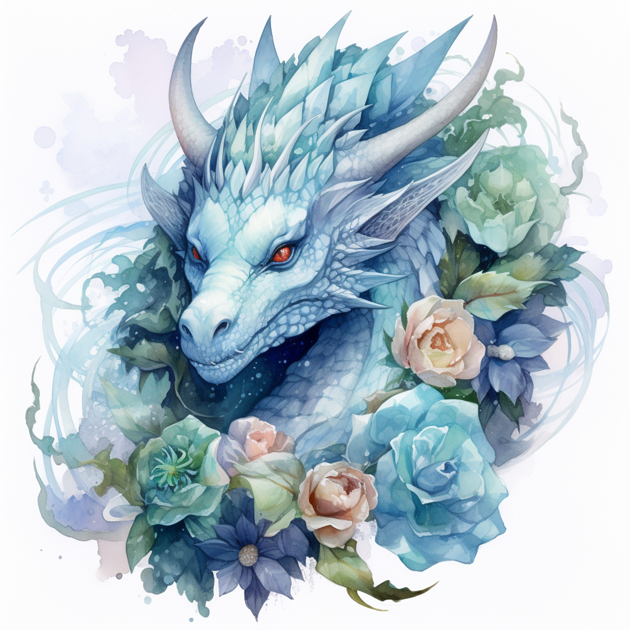 5D Diamond Painting Dragon in Flowers Kit - Bonanza Marketplace