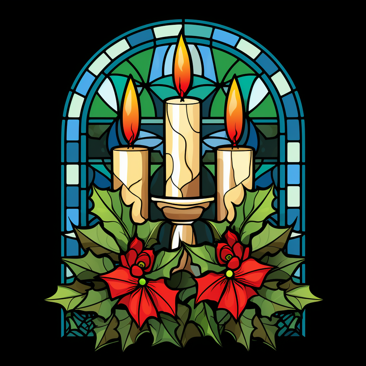 Holiday Window Christmas Candles – Diamond Painting