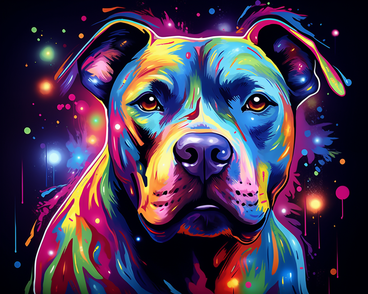 5D Diamond Art Painting 30x40cm Canvas Kit Colourful Dog