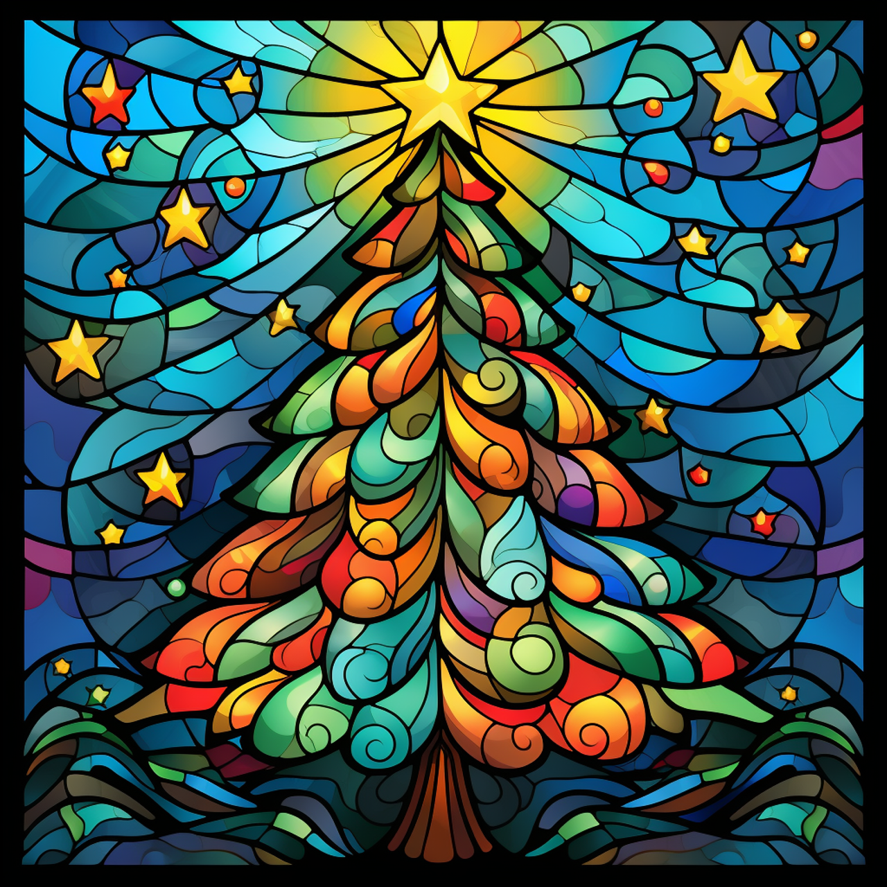 5D Diamond Painting Abstract Star Christmas Tree Kit