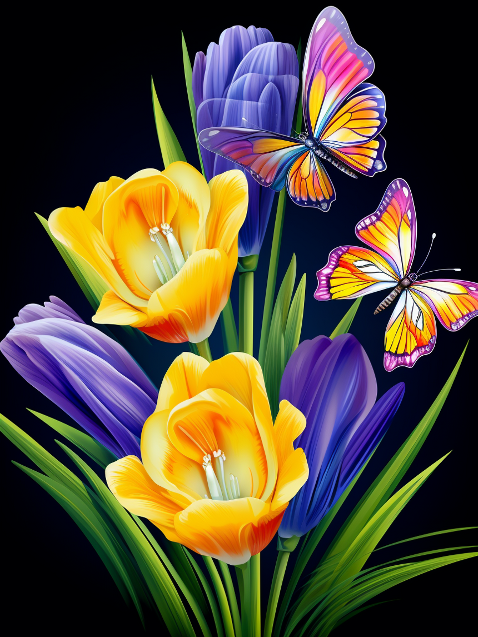 5D Diamond Painting Orange and Pink Flower Design Kit