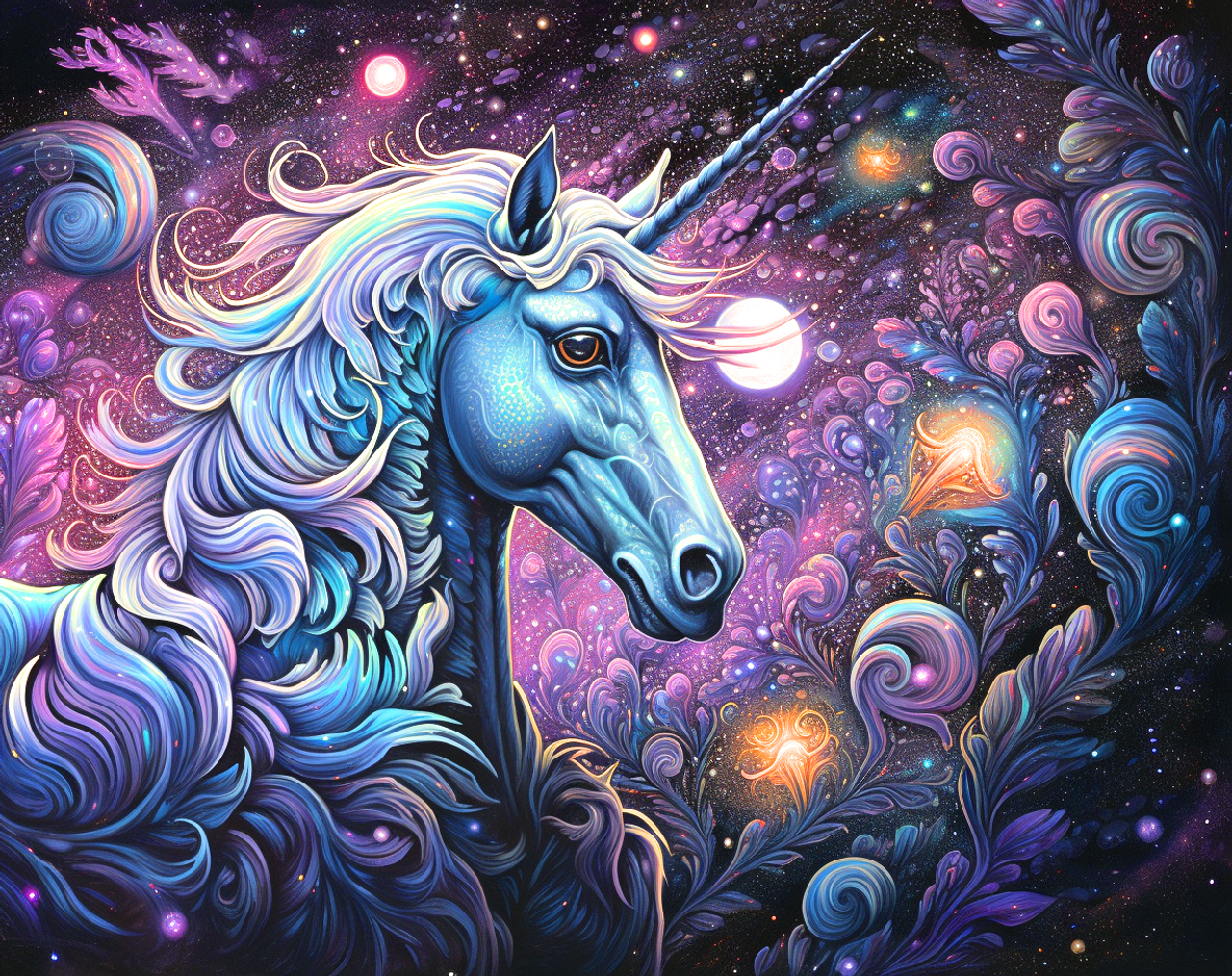 5D Diamond Painting Purple Mane Galaxy Unicorn Kit