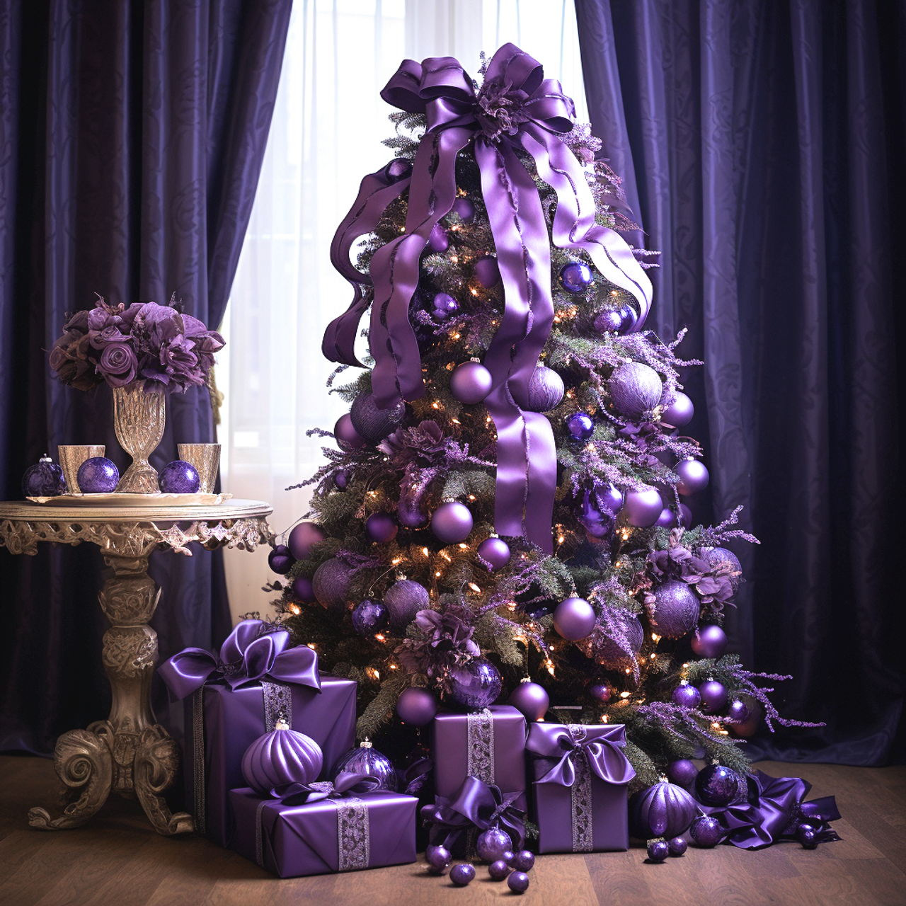 5D Diamond Painting All Purple Christmas Tree Kit - Bonanza Marketplace
