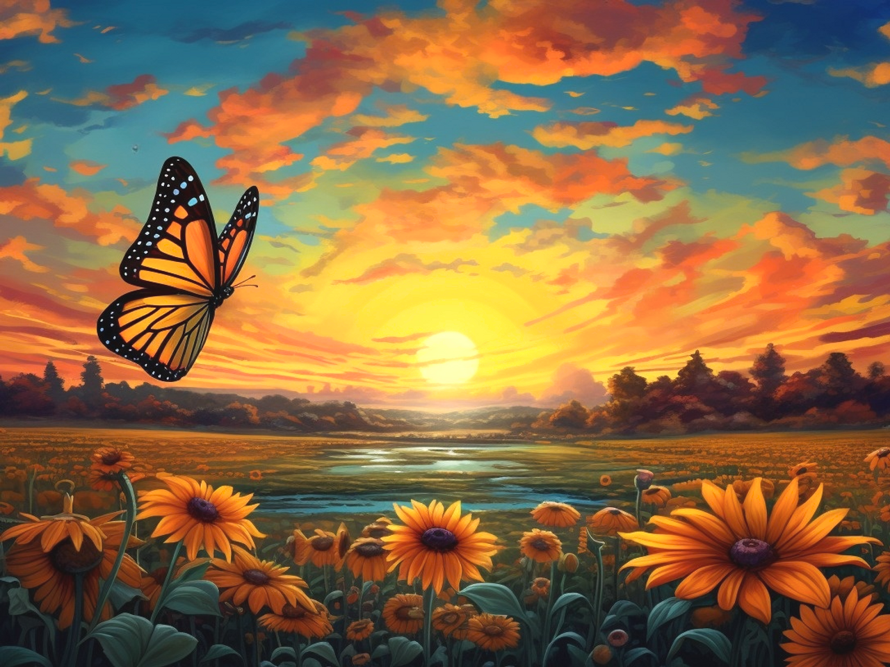 5D Diamond Painting Monarch Butterfly Kit