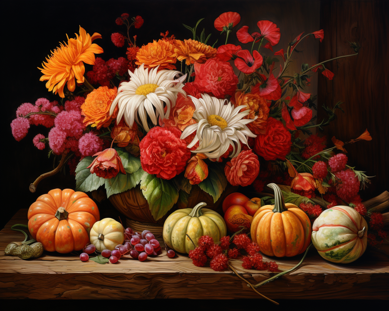 Colorful Flowers Still Life, 5D Diamond Painting Kits