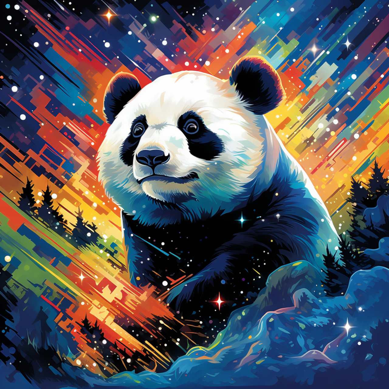 5D Diamond Painting Abstract Background Panda Kit - Bonanza Marketplace