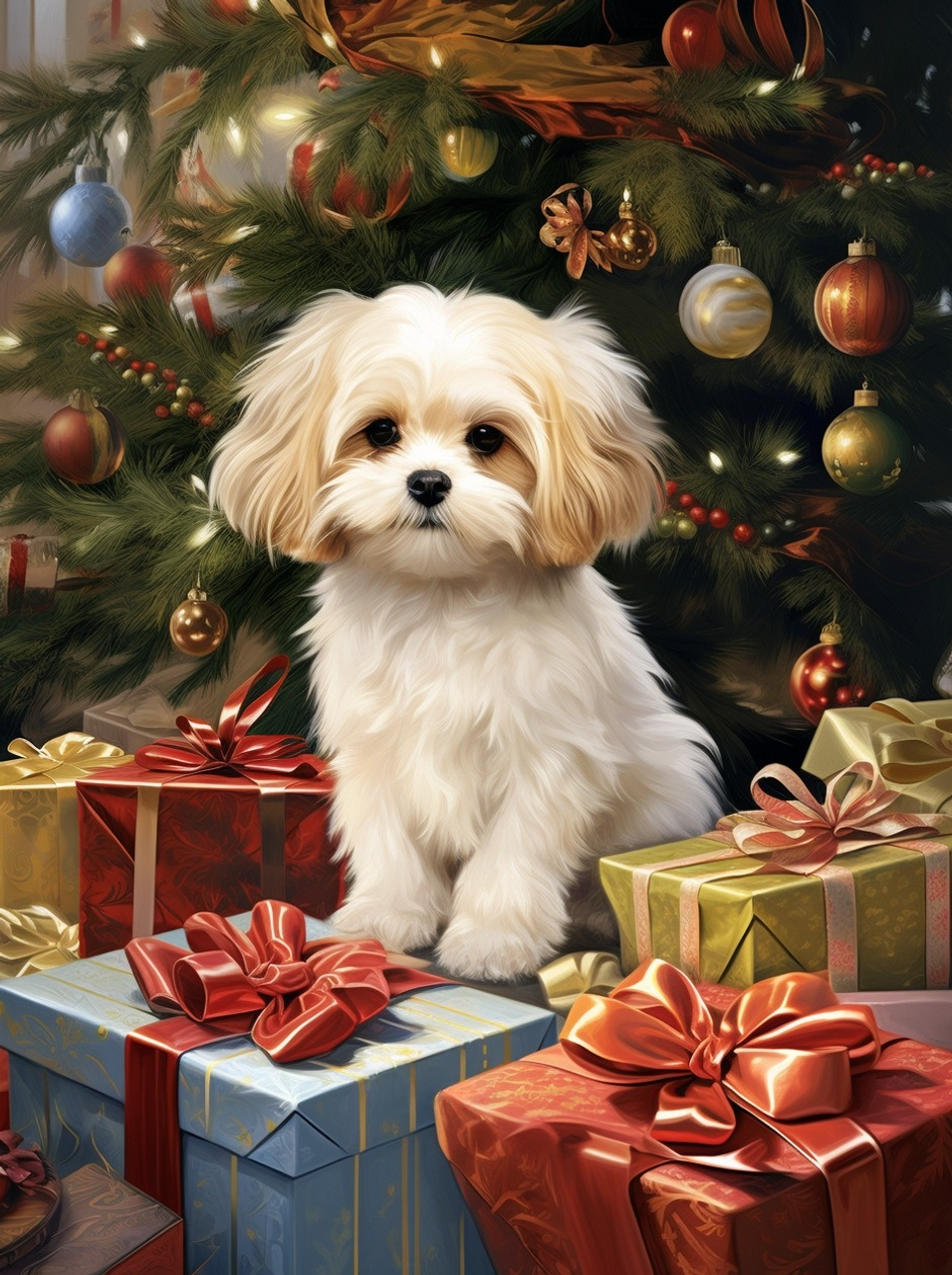 5D Diamond Painting Puppy Christmas Ornaments Kit - Bonanza Marketplace