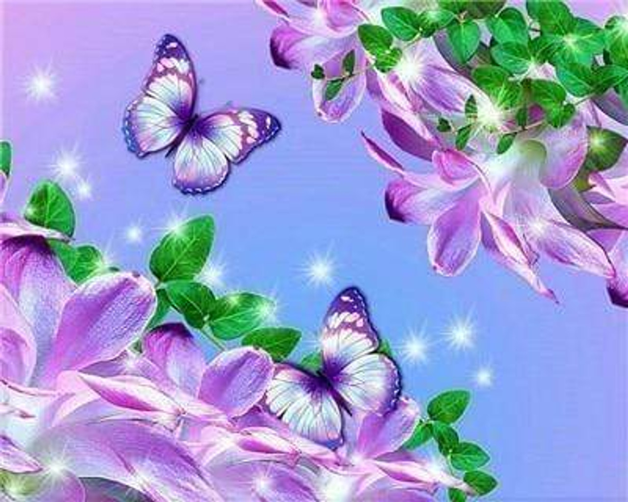 5D Diamond Painting Sparkling Purple Butterflies Kit