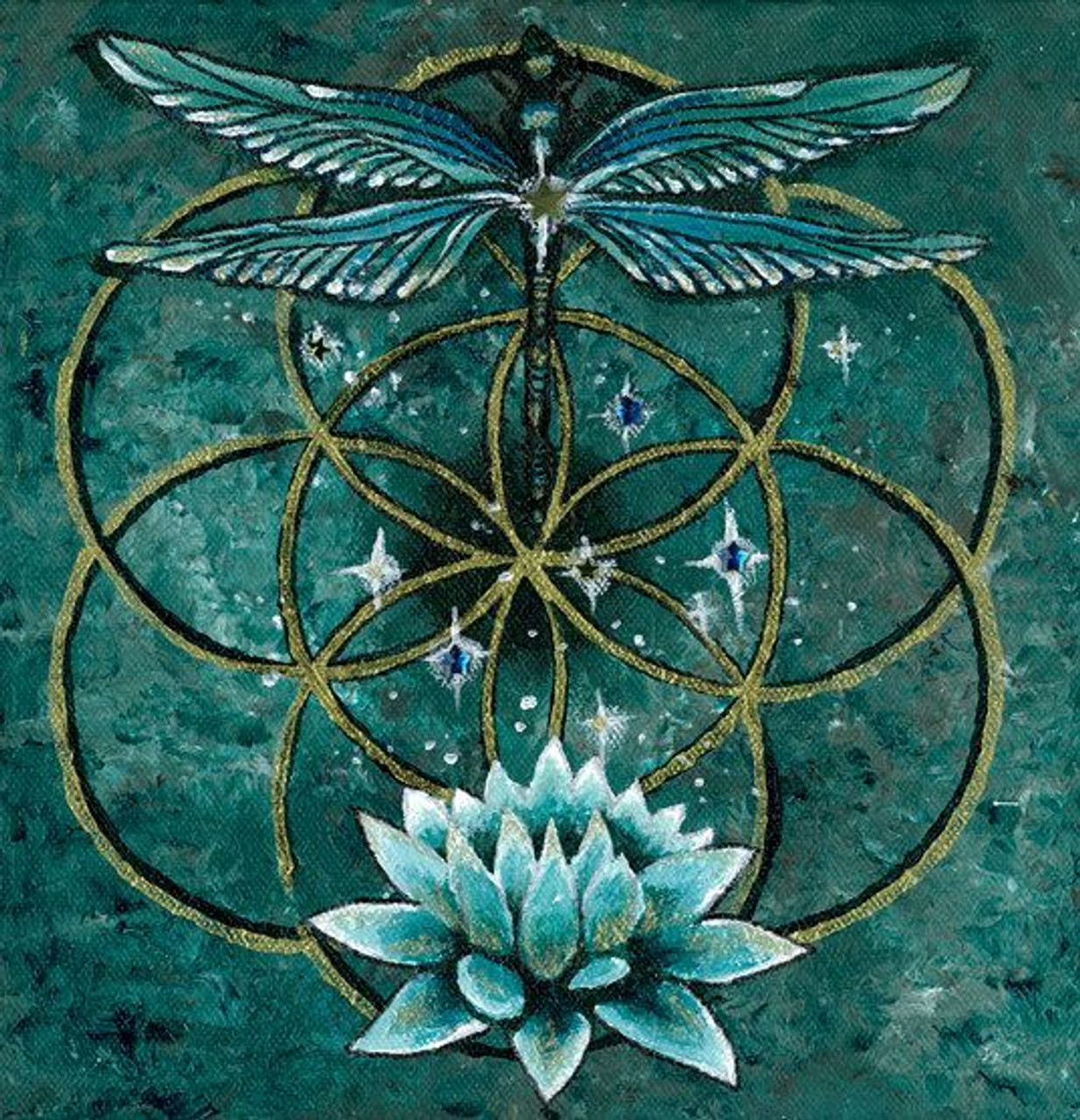 Green Lotus Painting