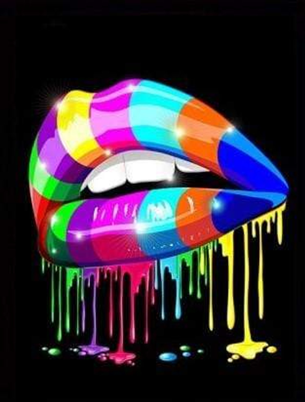 rainbow diamond lips