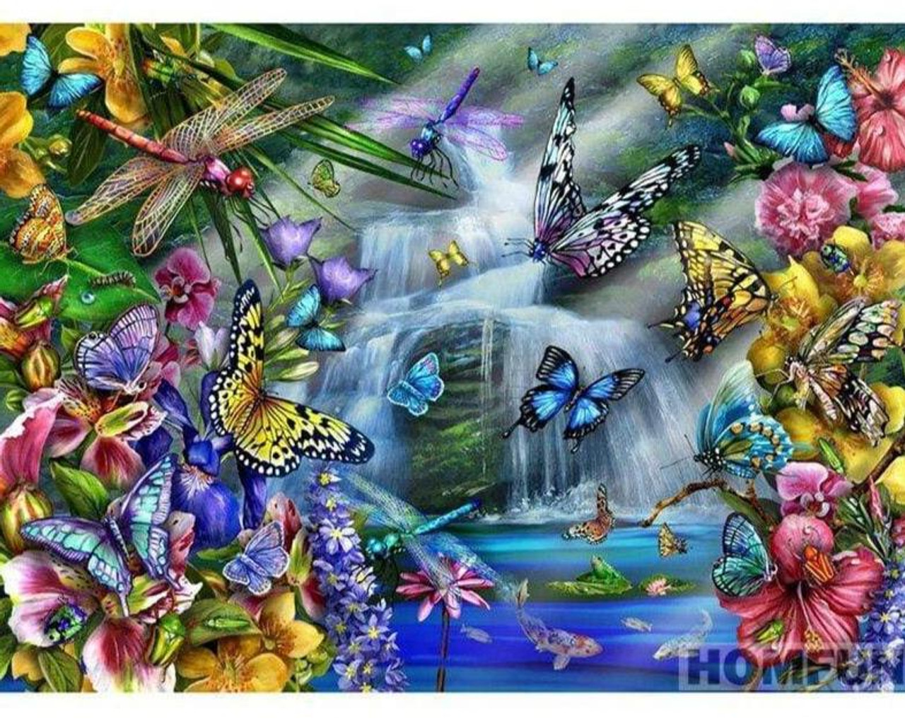 5D Diamond Painting Butterfly Waterfalls Kit - Bonanza Marketplace