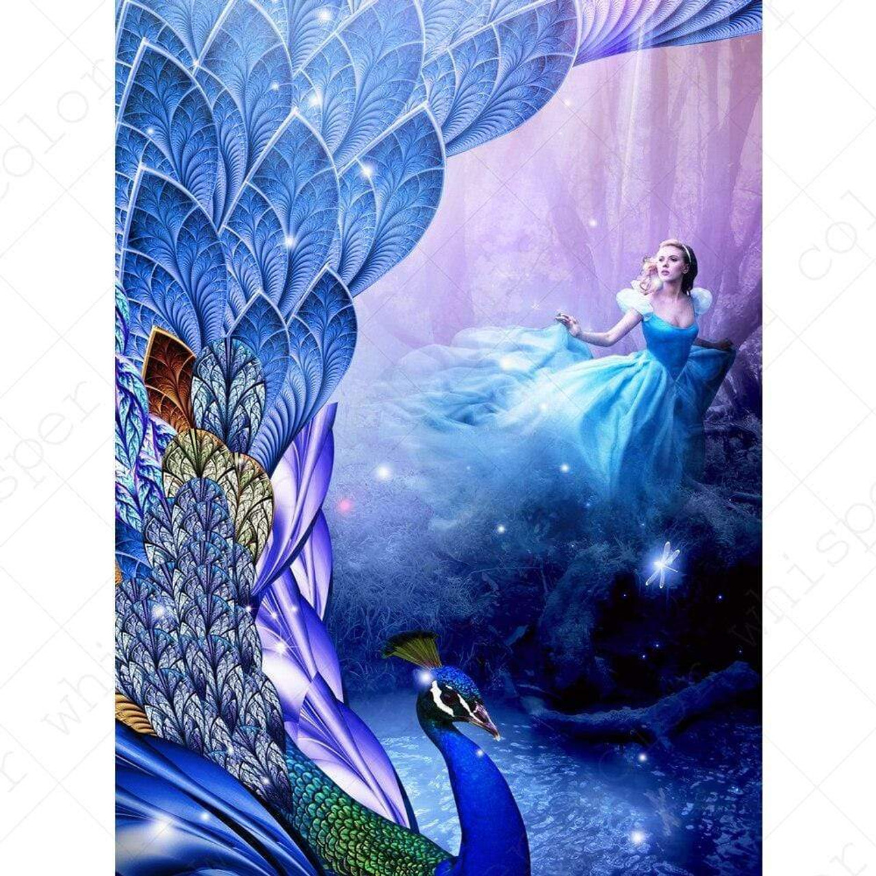 5D Diamond Painting Princess and the Peacock Kit - Bonanza Marketplace