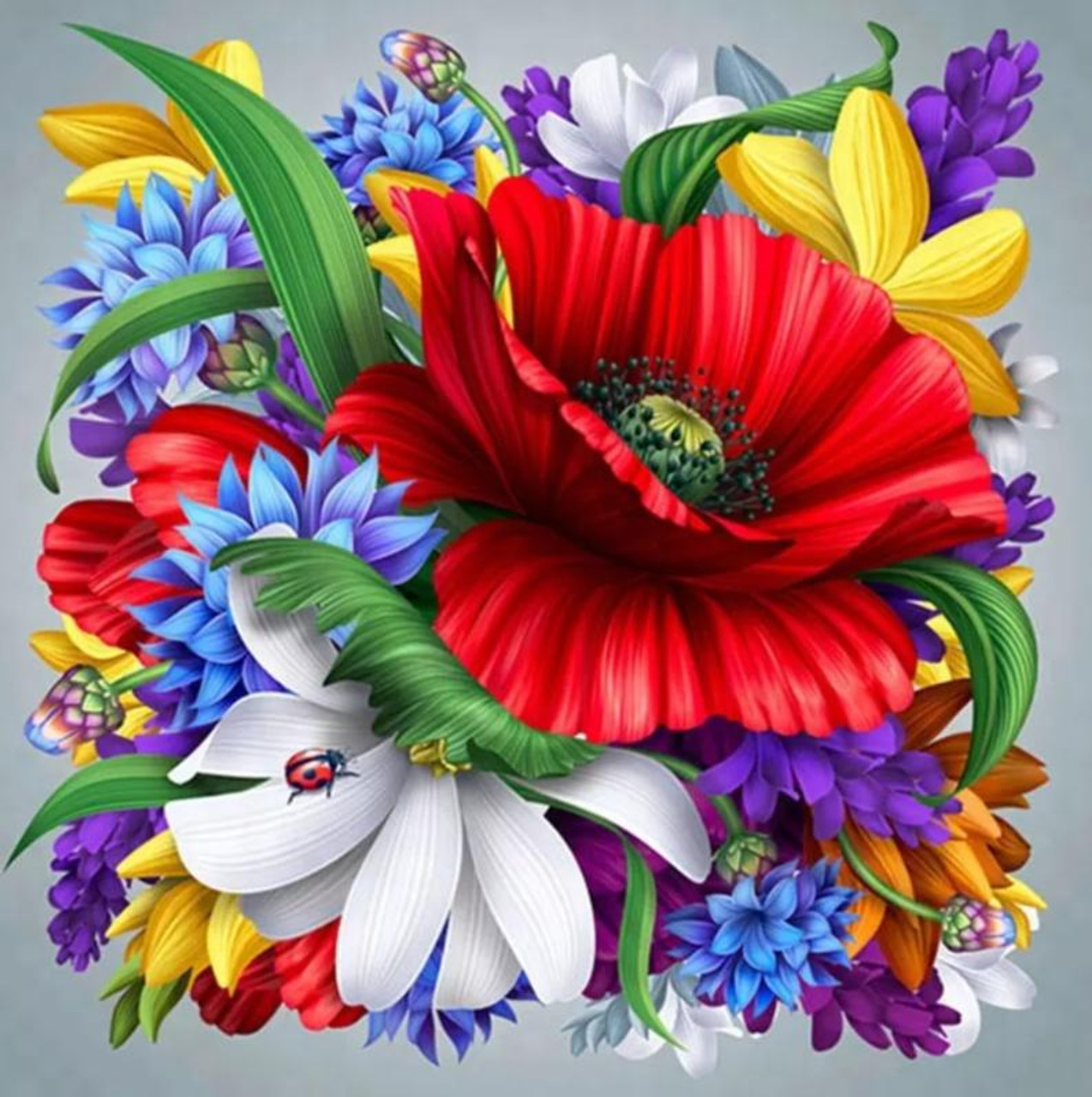 5D Diamond Painting Bright Flowers Kit