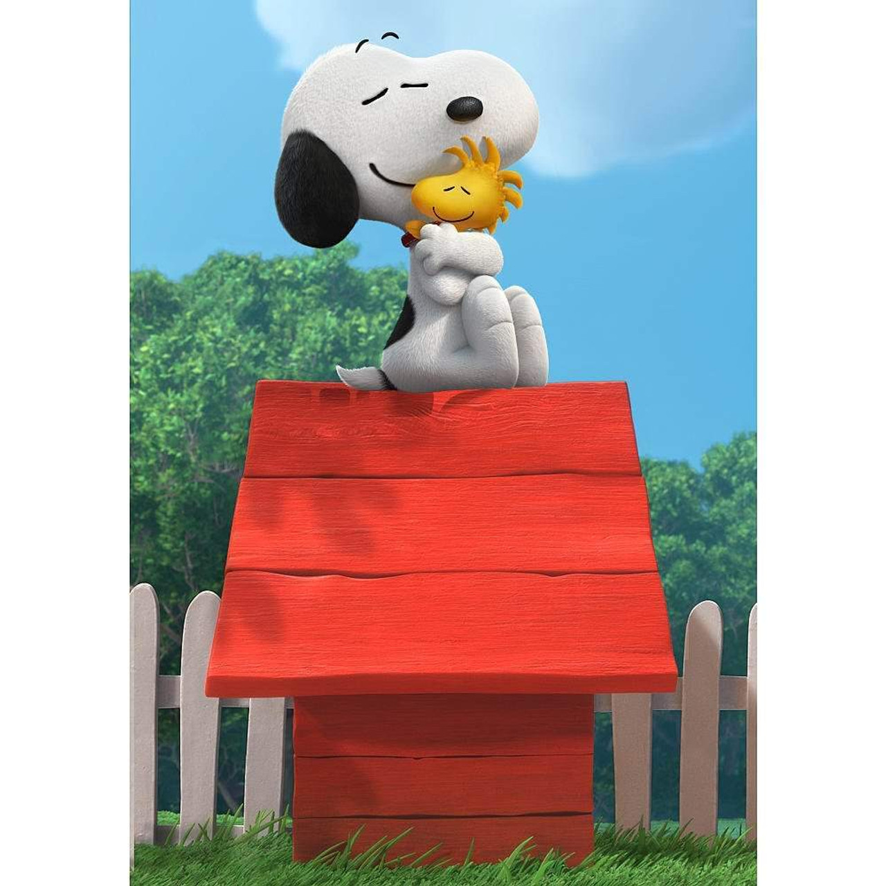 Dog house and sticks and hats Bruins Snoopy Woodstock on the roof